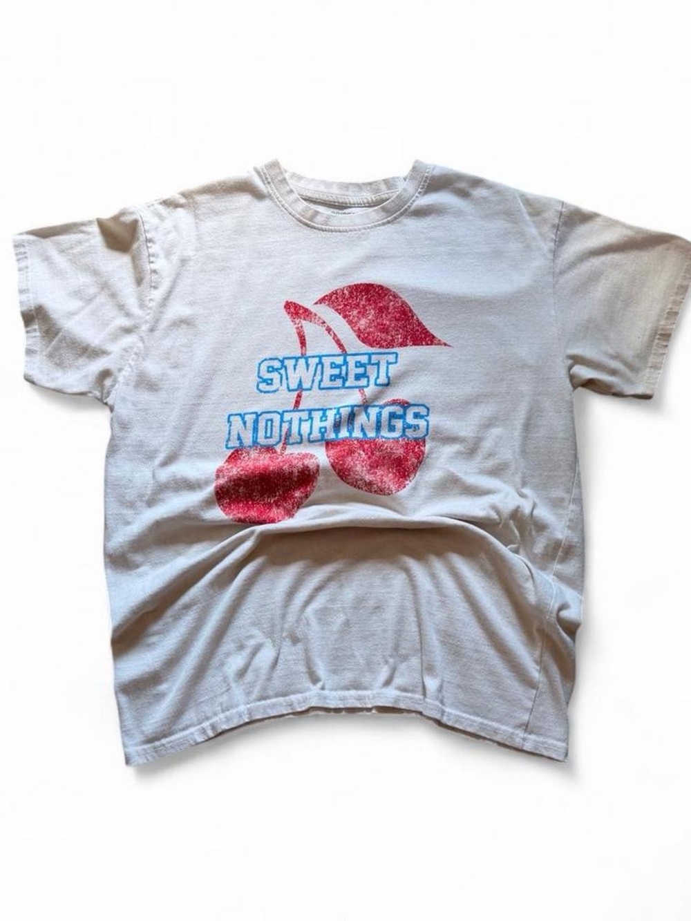 Sweet Nothings White Graphic T-Shirt with Red Cherry Print